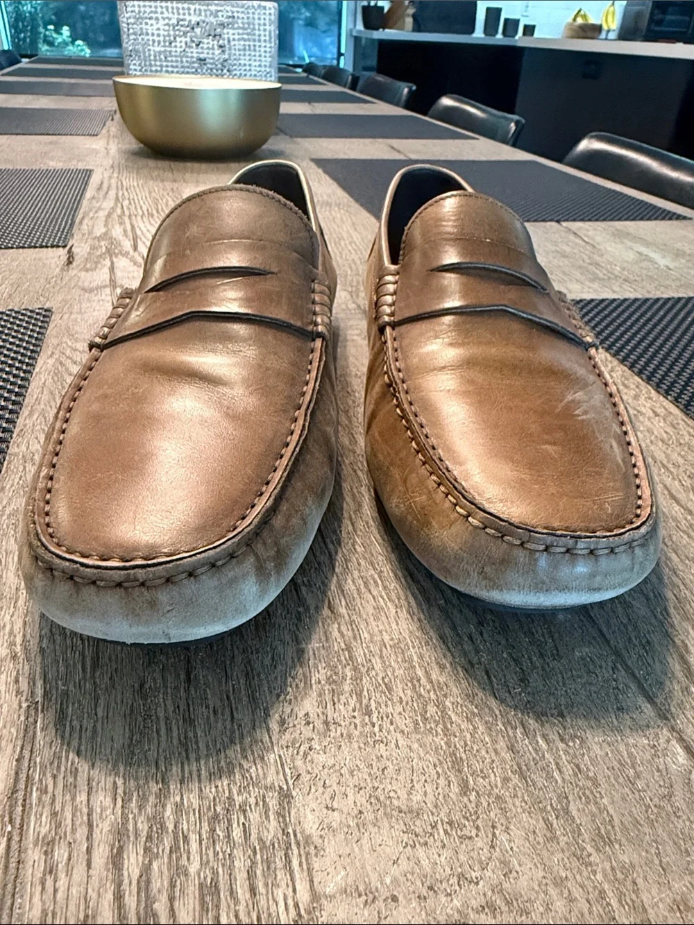 To Boot Tan Leather Penny Loafers